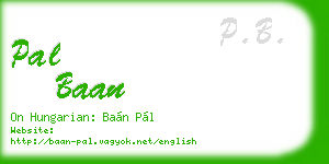pal baan business card