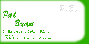 pal baan business card